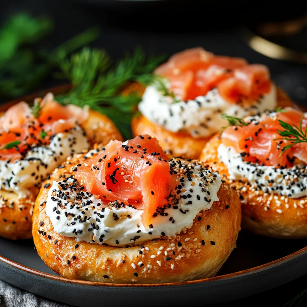 easy homemade bagels with cream cheese and lox